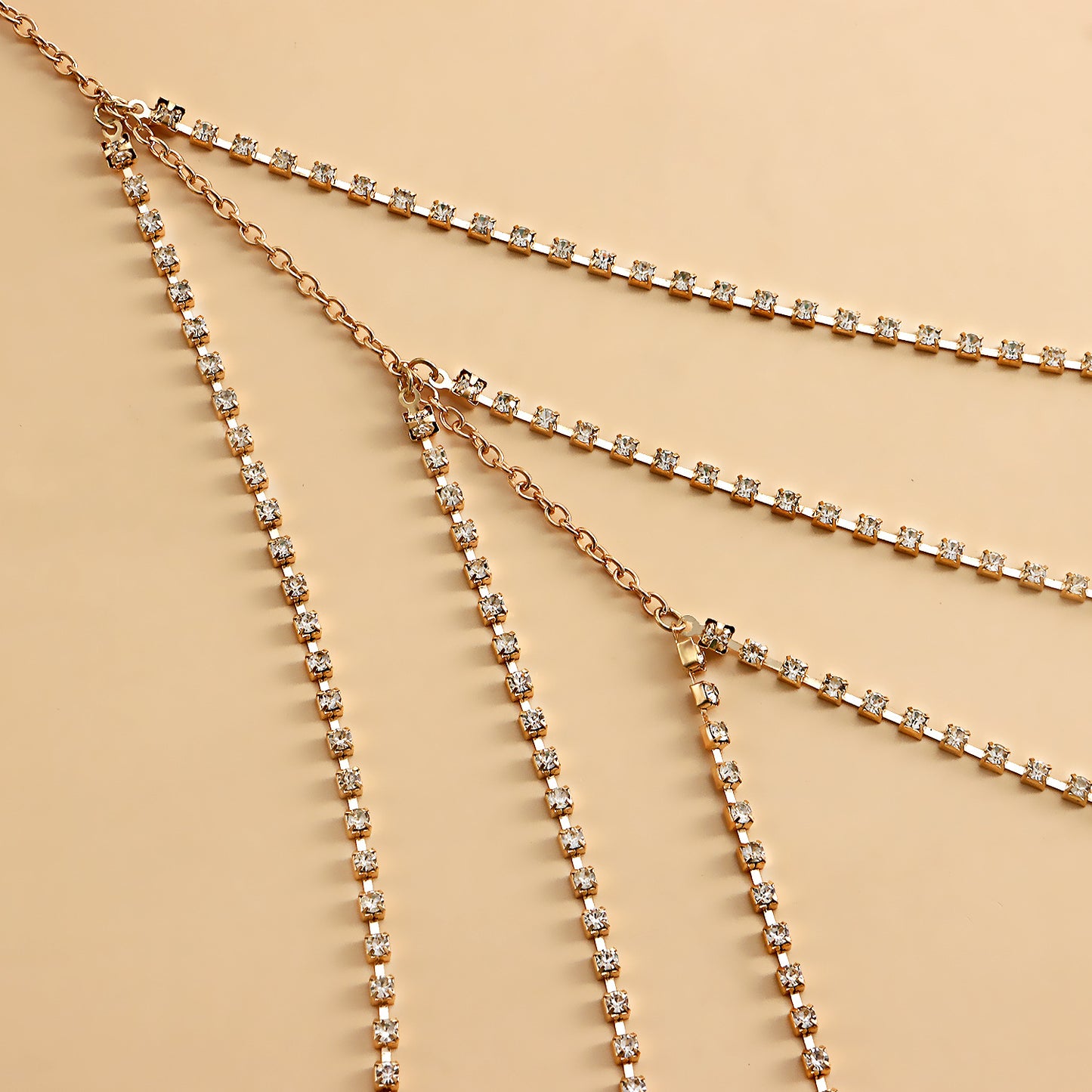 Punk Minimalist Rhinestone Multi-Layer Body Chain for Women