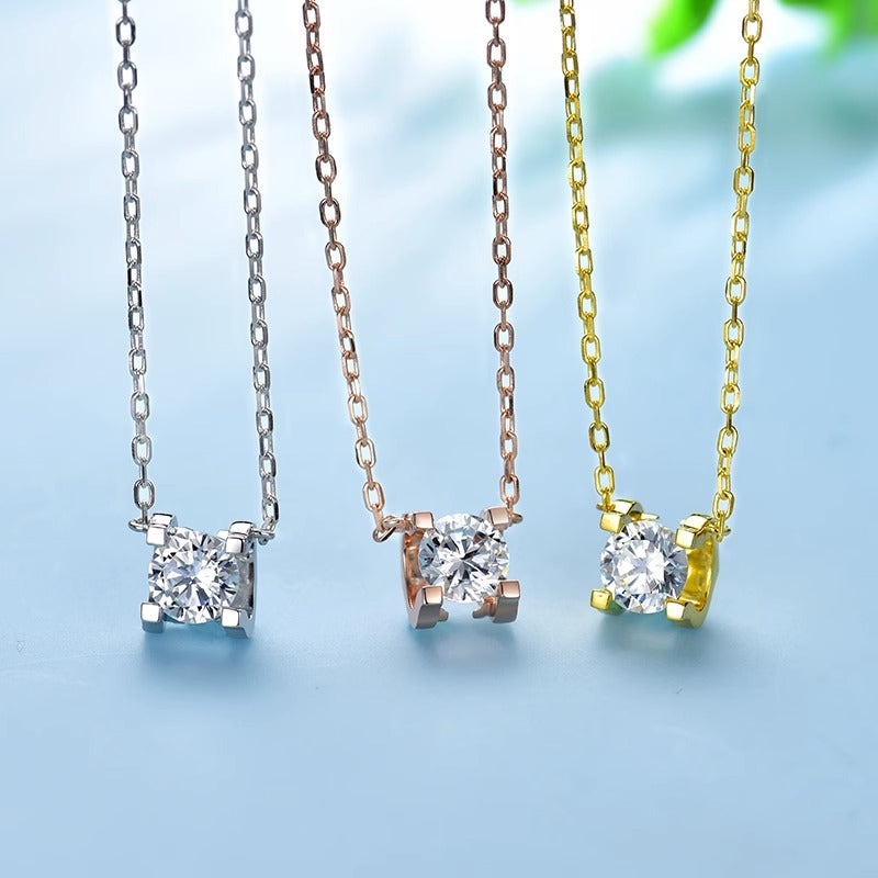 Minimalist Animal-Shaped Titanium Steel Plated Necklace with Cubic Zirconia Pendant for Women