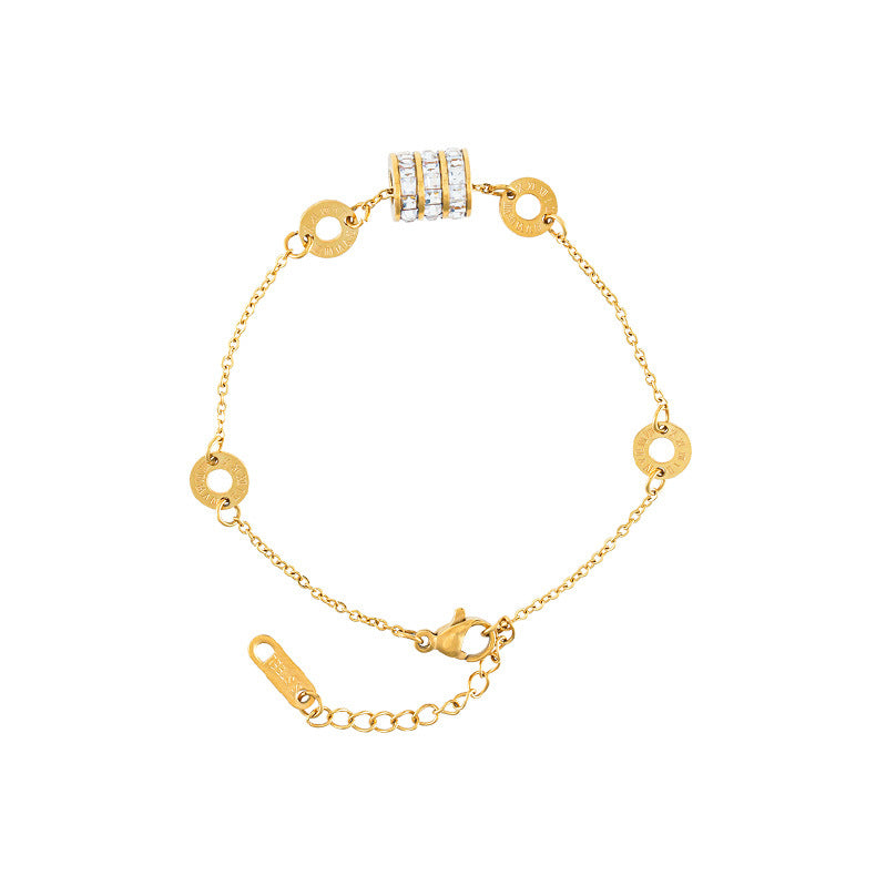 Bracciale Minimalista Geometrico Placcato in Acciaio al Titanio per Donne con Design Elegante per la Vita