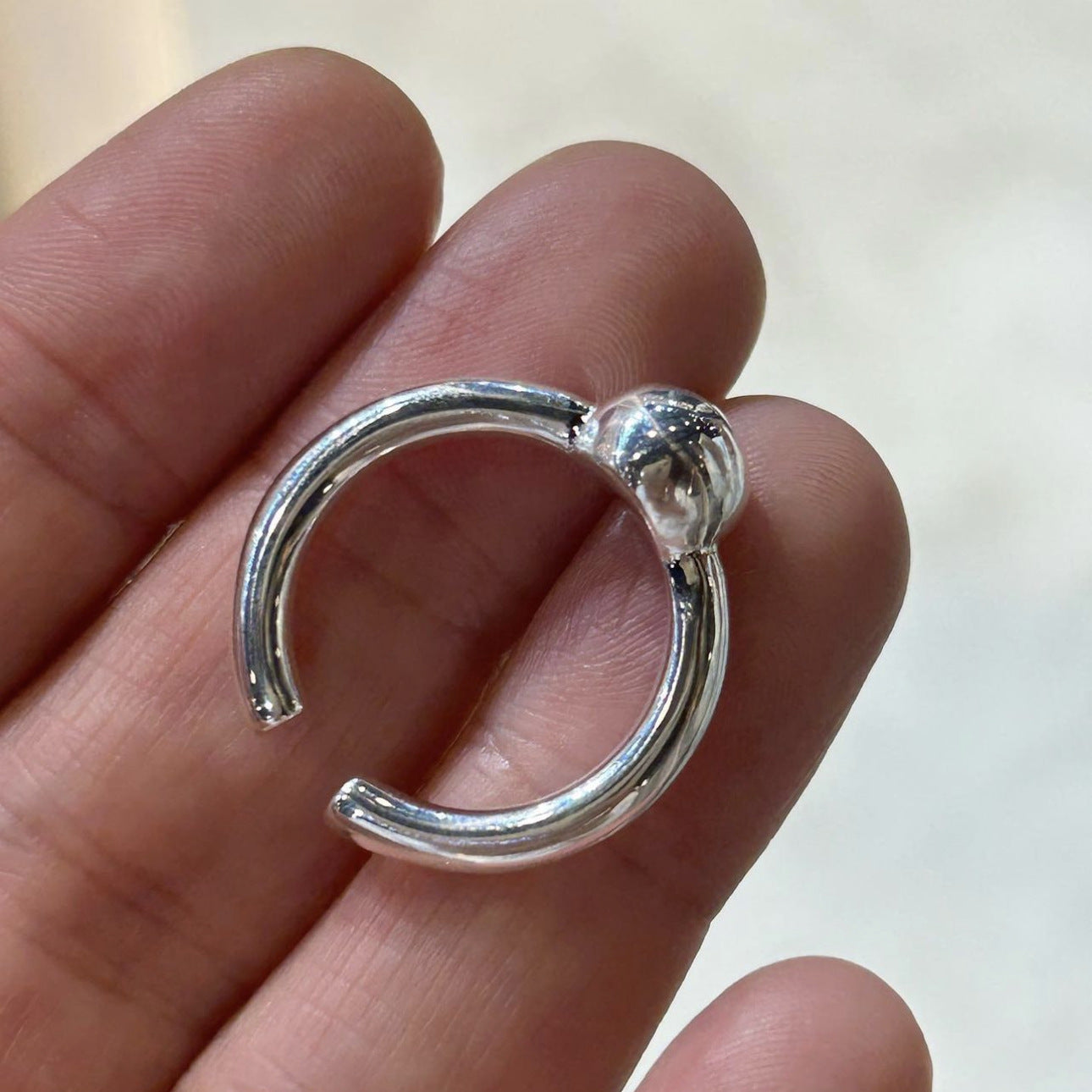 Minimalist Sweet 925 Sterling Silver Plated Round Geometric Ring for Women