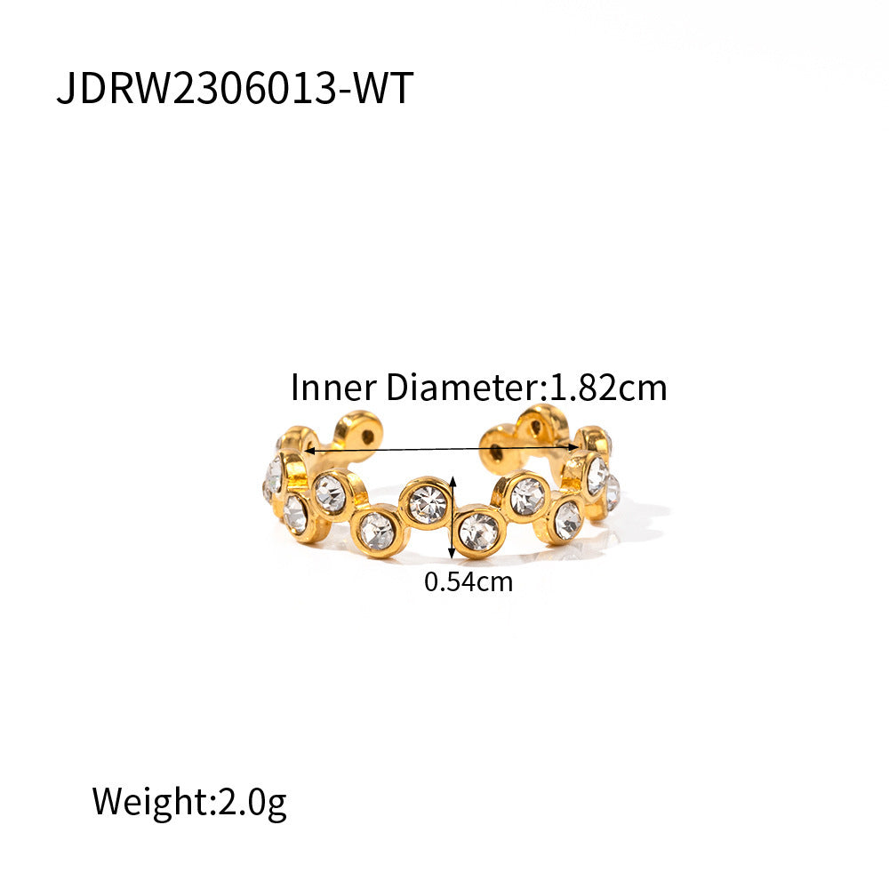 Geometric Plated Stainless Steel Ring for Women