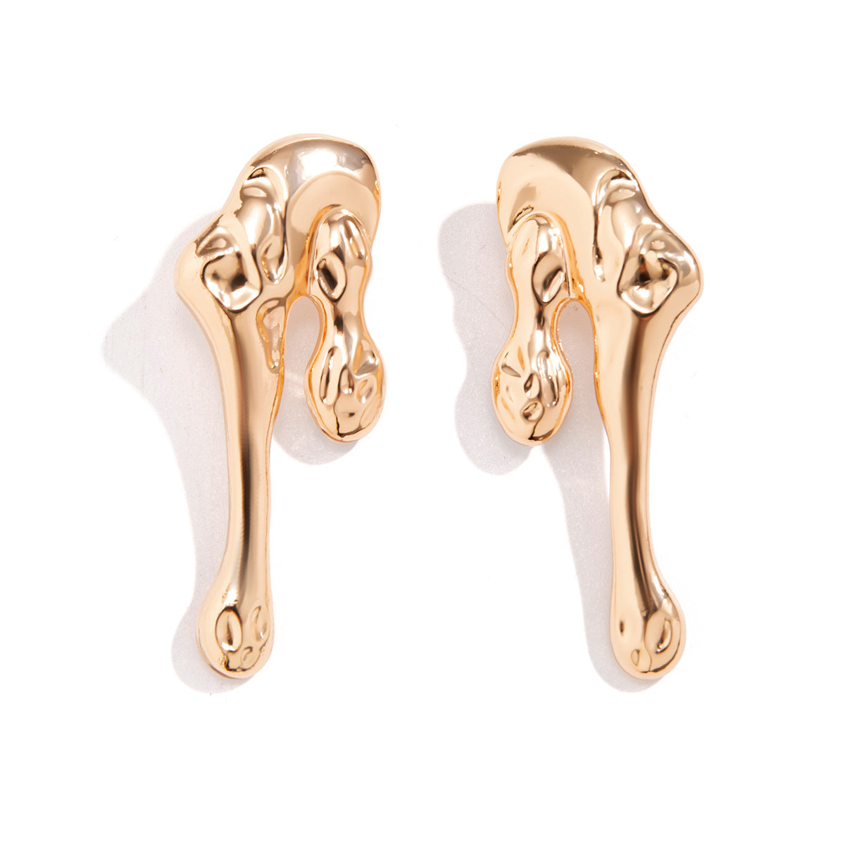Orecchini a Goccia in Stile Lava Geometrica da Donna in Lega con Finitura Galvanizzata Design Minimalista e Audace
