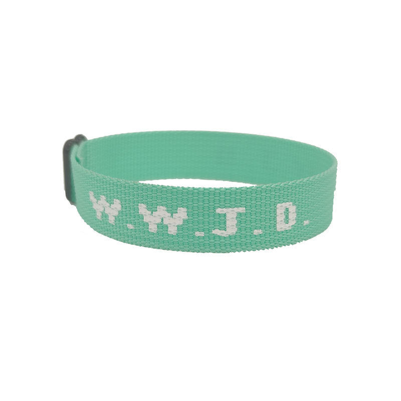 Casual Sporty Unisex Nylon Letter Wristband Bracelet Adjustable