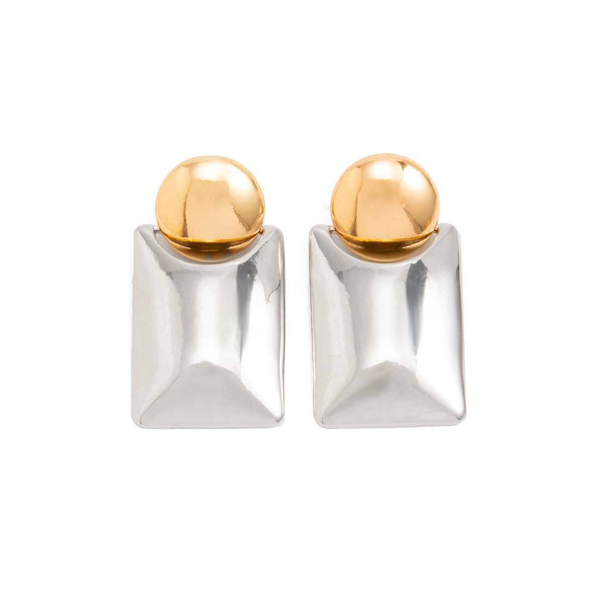 Minimalist Elegant Geometric Square Round Plated Zinc Alloy Earrings for Women