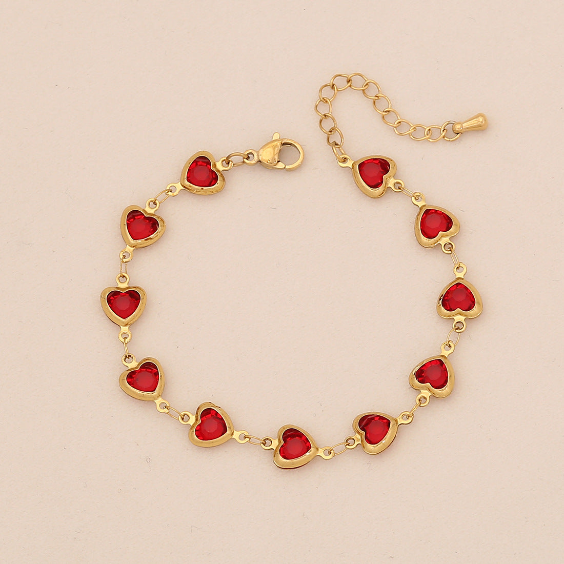 Fashionable Heart-Shaped Stainless Steel Bracelet with Plating Finish for Women