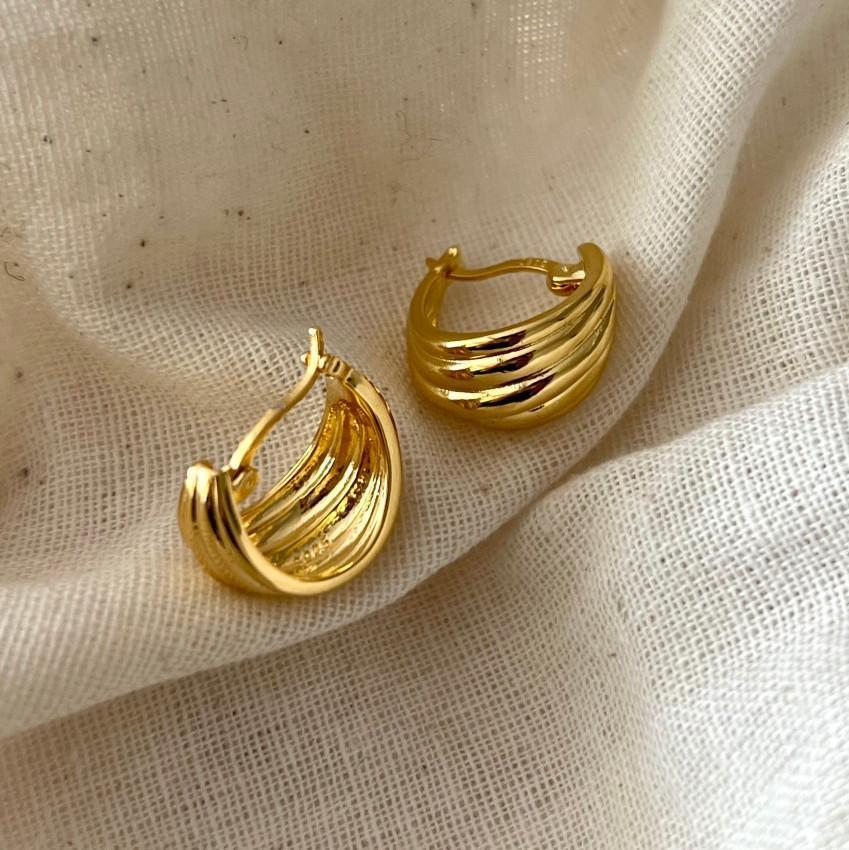 Minimalist Geometric Arc Stud Earrings in 925 Sterling Silver with Handcrafted Finish