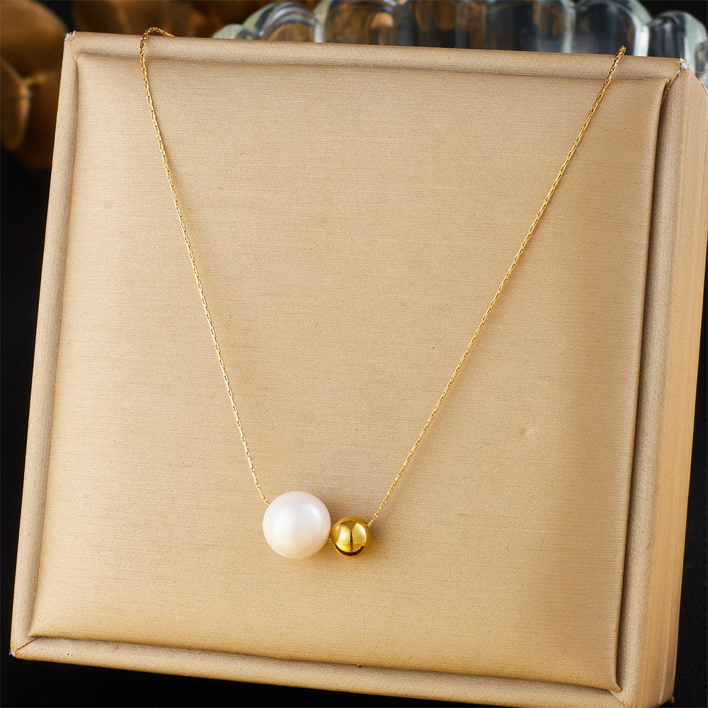 Minimalist Fashionable Irregular Geometric Stainless Steel Pendant Necklace for Women with Electroplated Finish and Box Chain