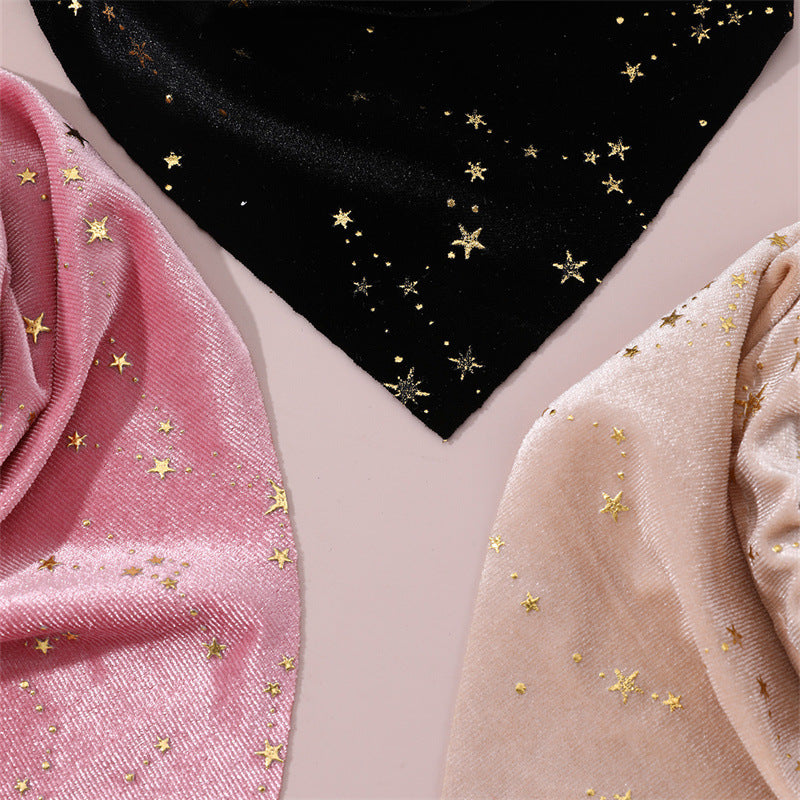 Diadema de terciopelo con diseño geométrico en forma de estrella de lujo minimalista para niños