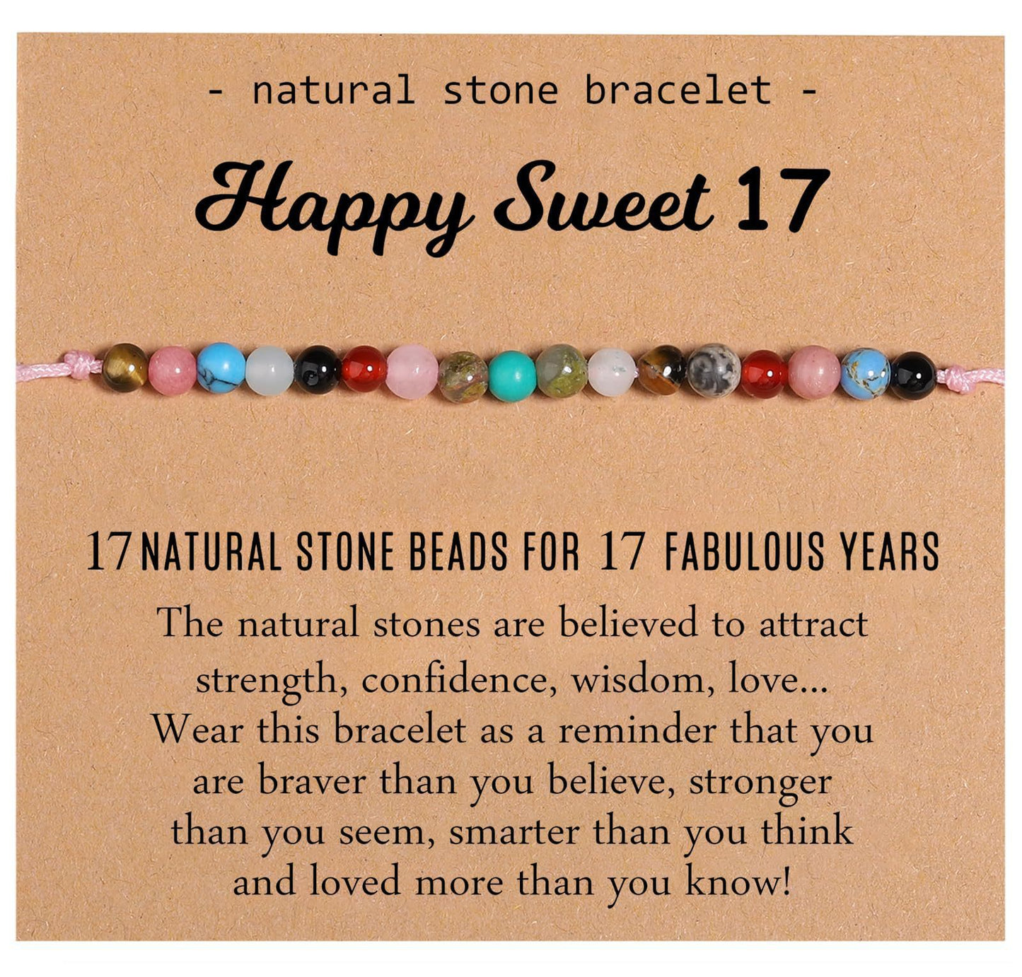 Sweet Geometric Natural Crystal Beaded Bracelet for Women