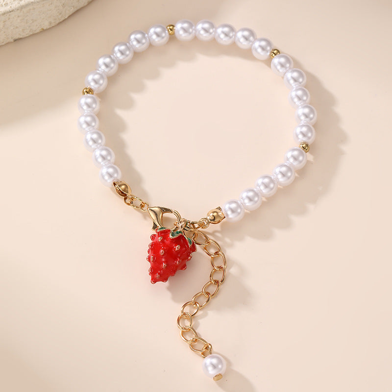 Braccialetto vintage geometrico irregolare con perle artificiali e ciondolo a forma di stella per ragazze