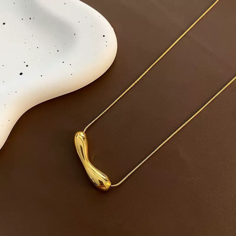 Geometric Irregular Smile Face Titanium Steel Necklace for Women