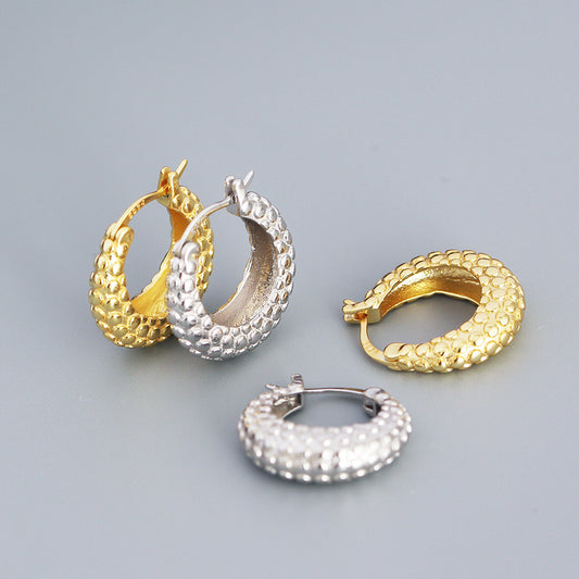 Orecchini minimalisti geometrici a U in argento sterling S925 con finitura placcata