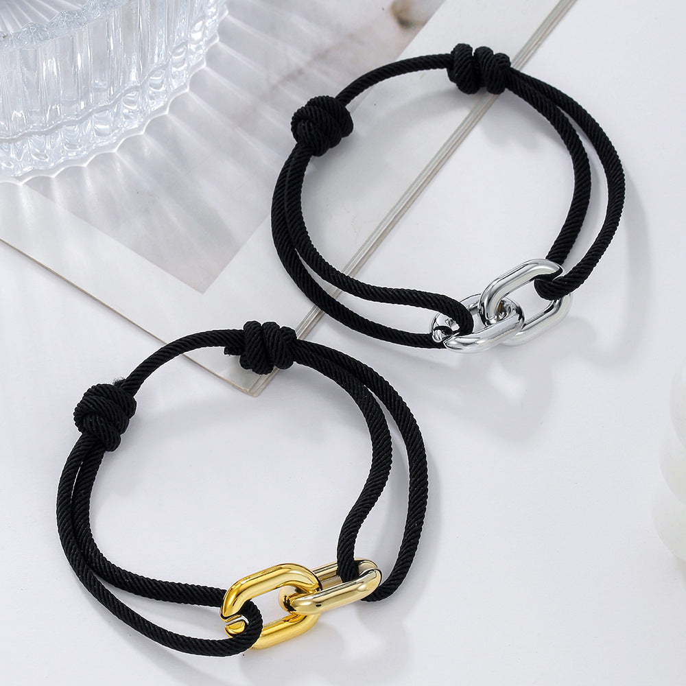 Minimalist Geometric Round CCB Line Bracelet Unisex