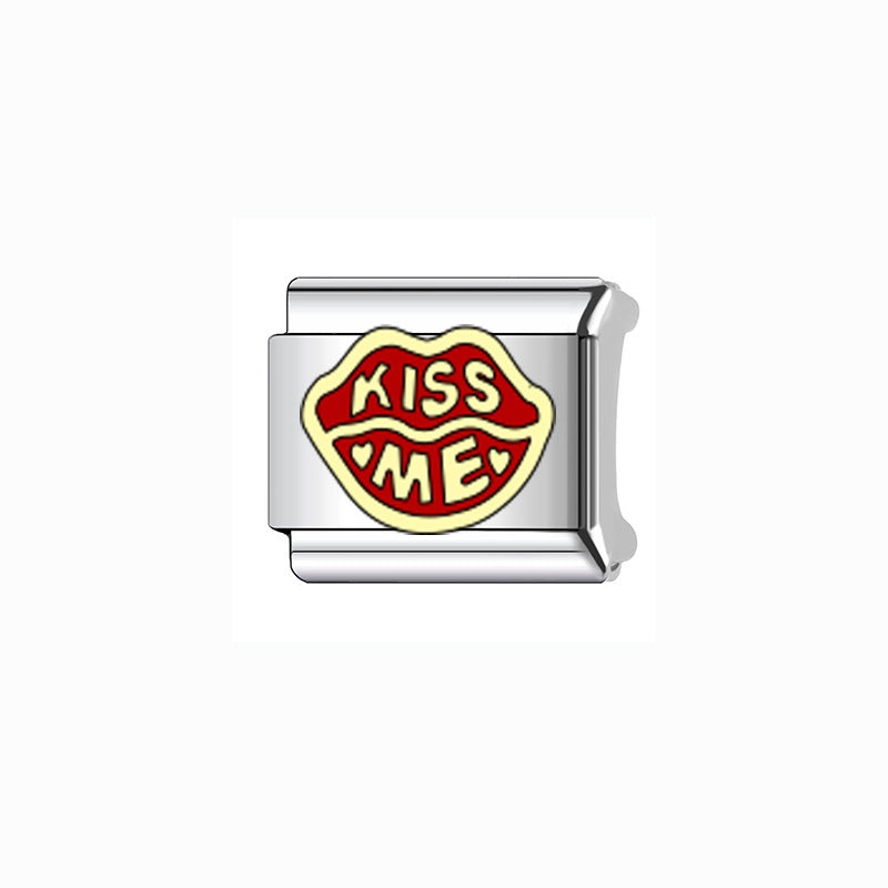 Fashion Letter Stainless Steel Plated DIY Charm Bracelet Unisex Elastic Assembly Chain