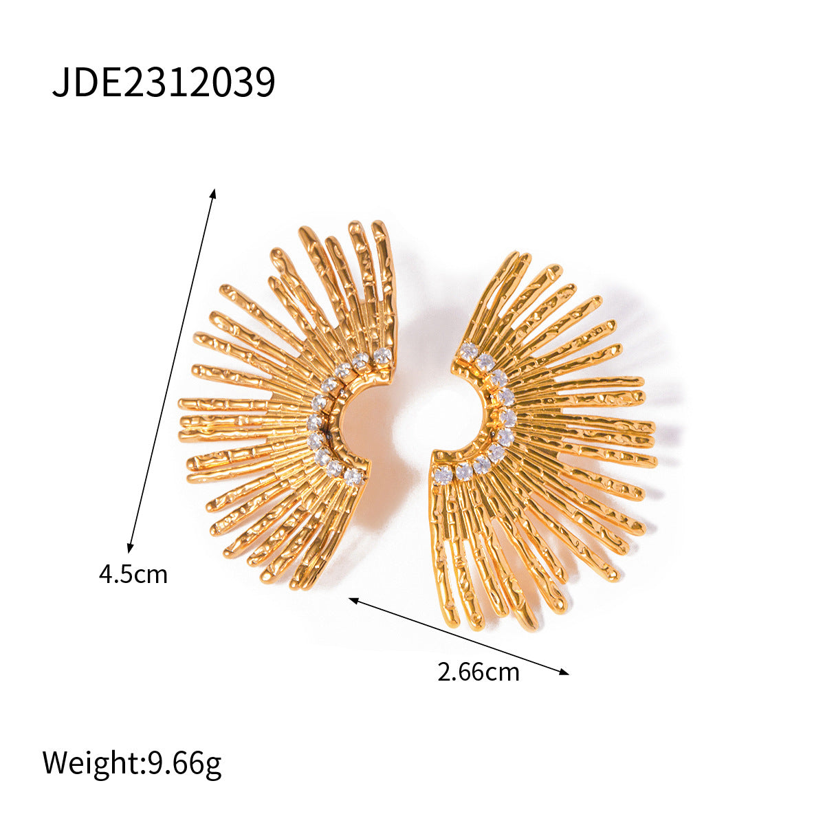 Luxury Elegant Stainless Steel Plated Star Floral Earrings for Women