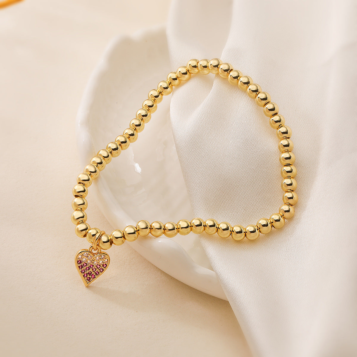 Bracciale con ciondolo a forma di elefante e cavalluccio marino geometrico alla moda con perline in rame, base in rame placcato oro 18 carati, intarsio in zirconi, da donna