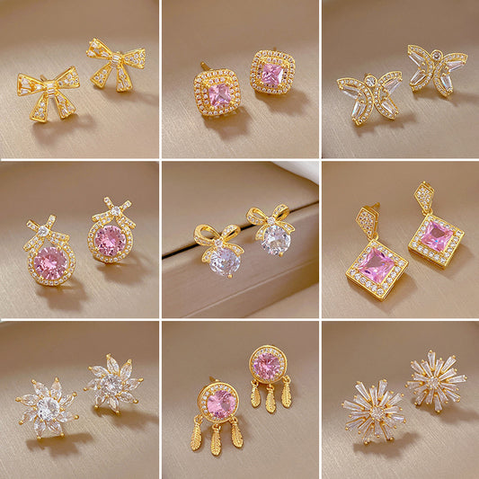 Pendientes Geométricos de Mujer con Diseño de Cobre Chapado, Elegantes Pendientes Largos de Borlas, Joyería de Estilo Dulce
