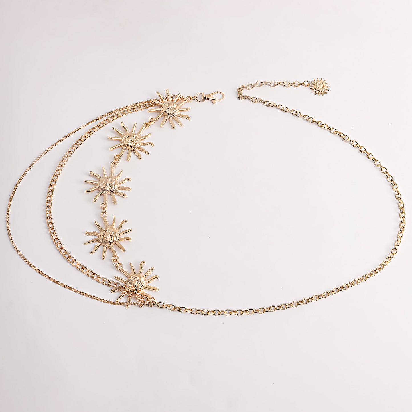 Punk Style Double Loop Metal Waist Chain for Women Body Chain Accessory for Dresses