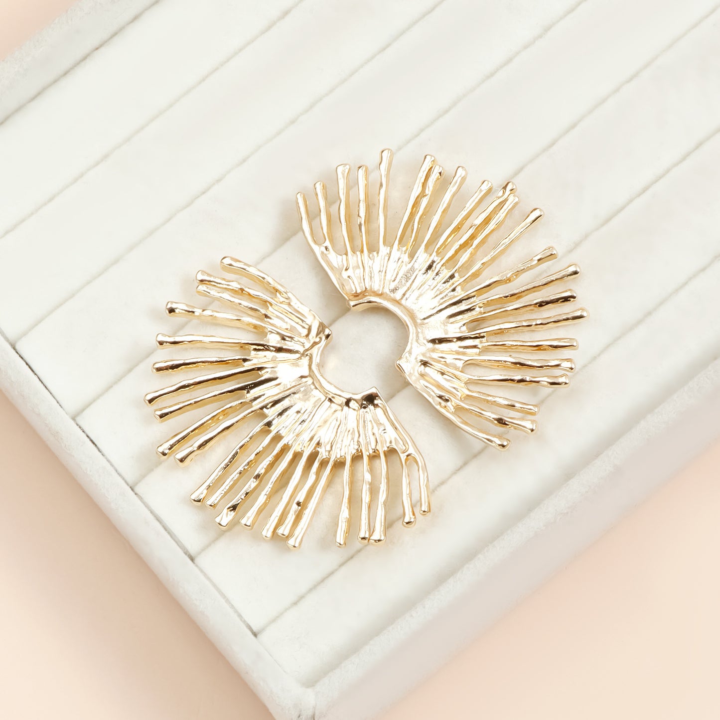 Vintage Geometric Wing-Shaped Zinc Alloy Earrings with Plated Finish for Women