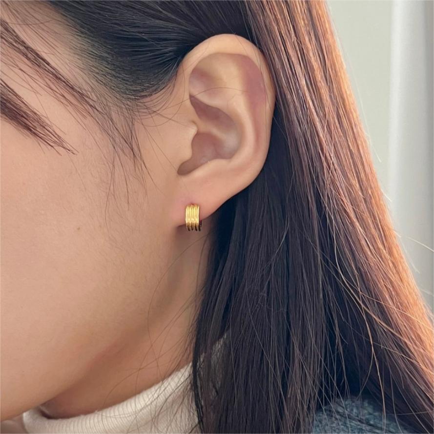 Minimalist Geometric Silver Stud Earrings in 925 Sterling Silver with Plated Finish