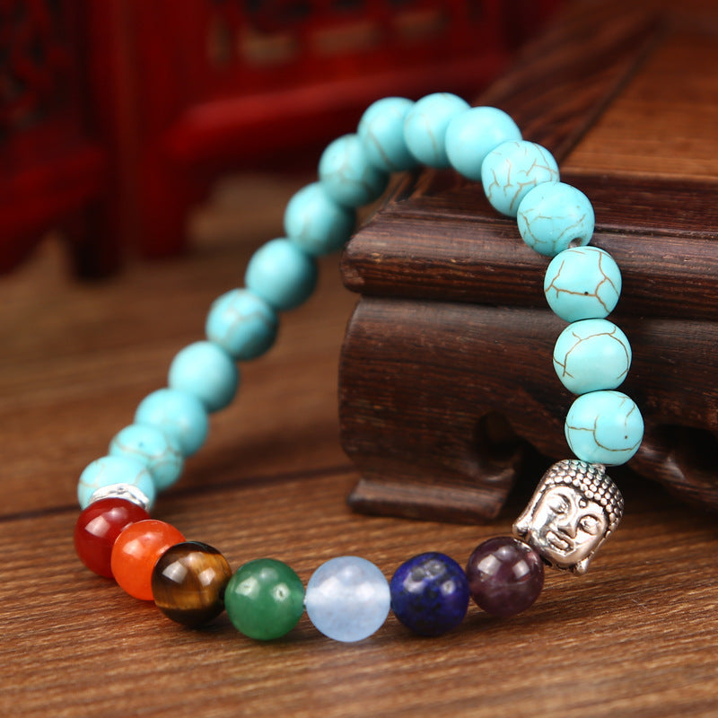 Unisex Geometric Alloy Bracelet Set with Tiger Eye, Green Aventurine and Red Agate Beads