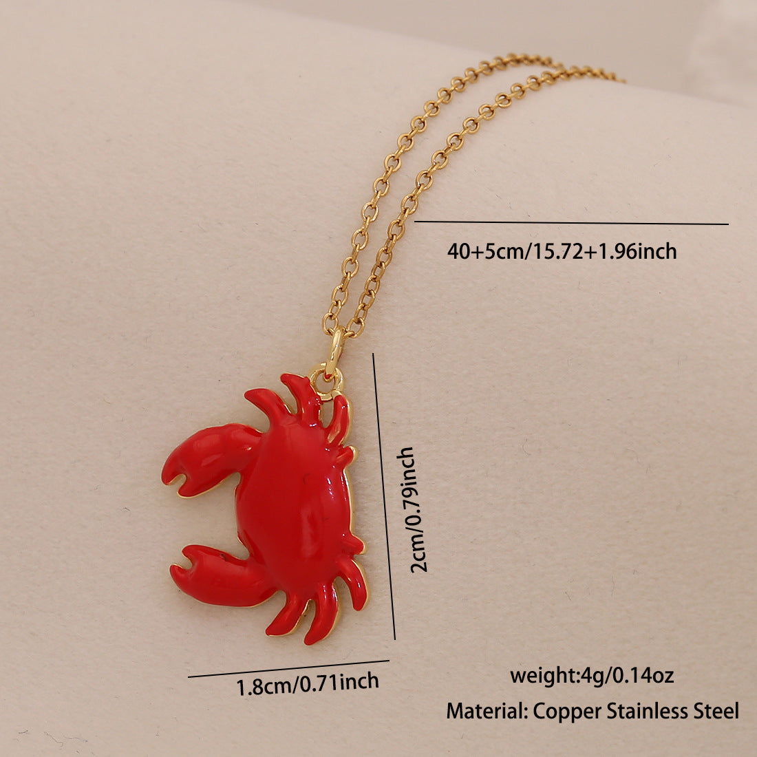 Creative Enamel Seashell Starfish Pendant Necklace in Stainless Steel for Beach Vacation