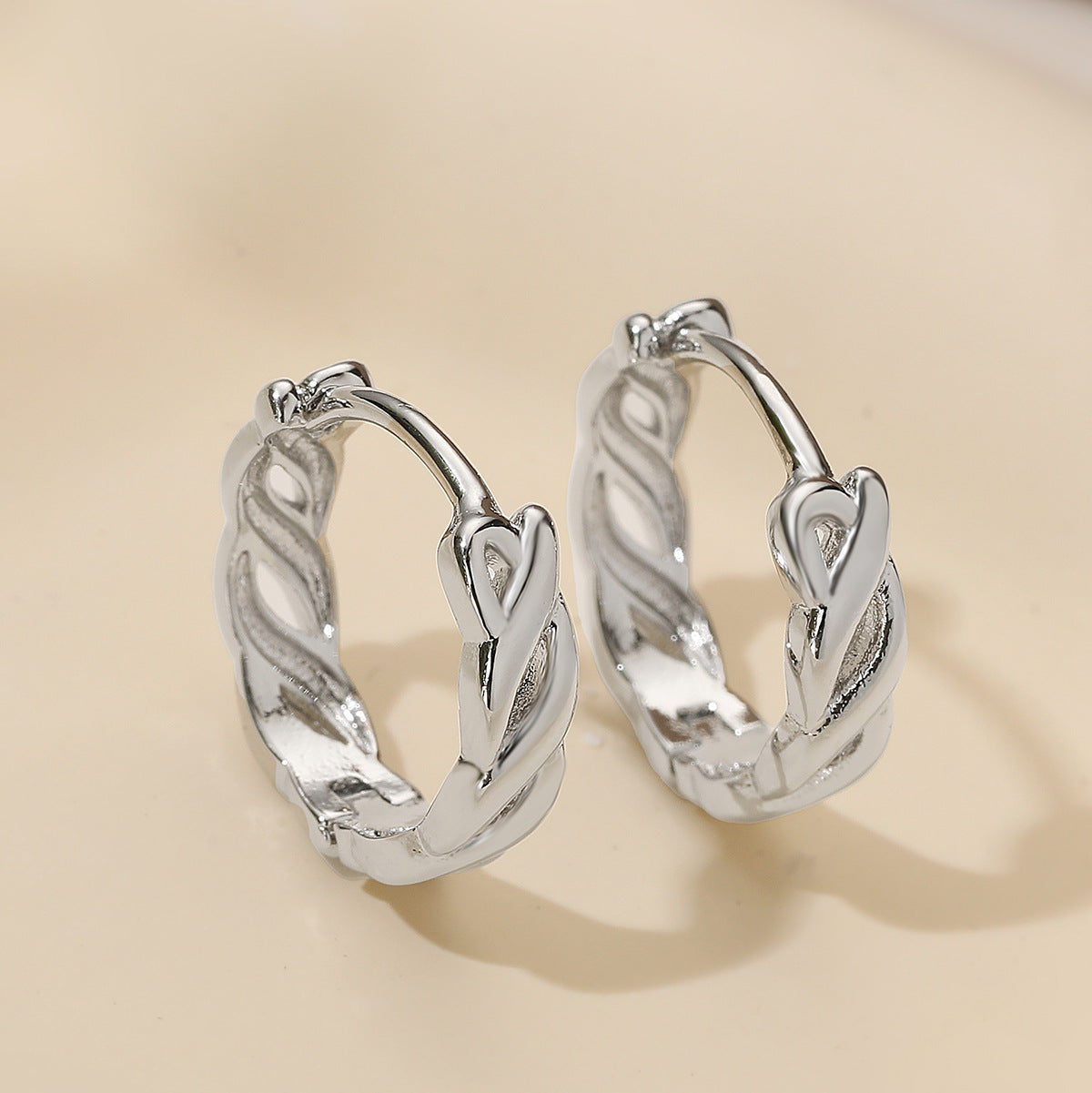 Vintage Geometric Hoop Earrings for Women Made of Brass with 18K Gold Plating, Irregular Minimalist Design for Office Wear