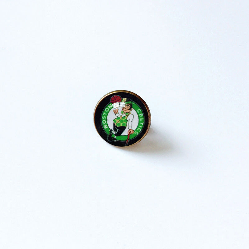Pin de solapa metálico de equipos de baloncesto retro de la NBA - Insignia con gema vintage - Broche de Kobe Curry - Regalo para fans - Unisex