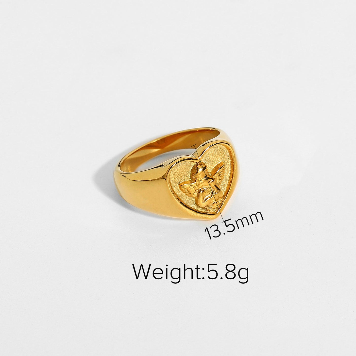 Elegant Geometric Angel Plated Titanium Steel Ring for Women