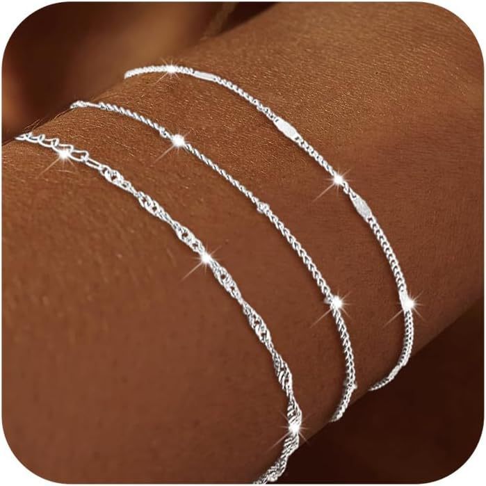 Bohemian Minimalist Geometric Plated Alloy Cuban Link Chain Pearl Bracelet Set for Women