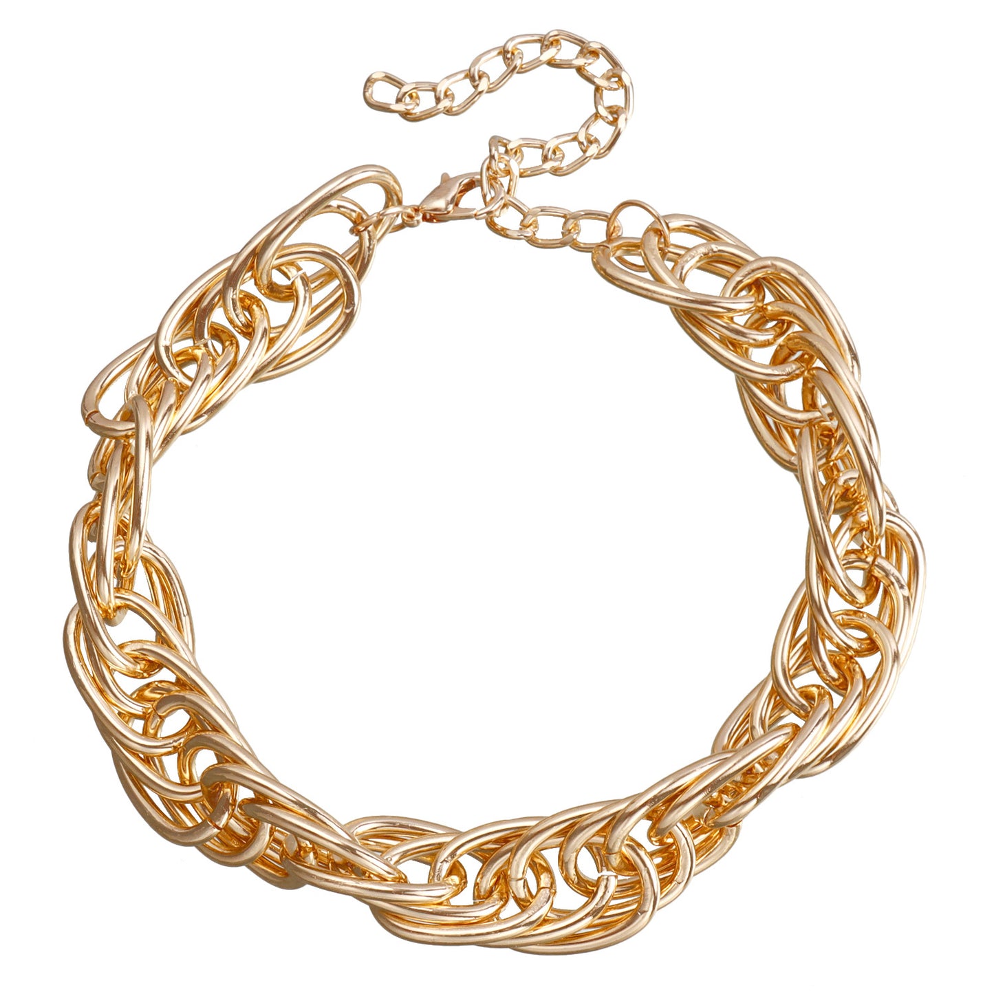 Minimalist Geometric Metal Snake Chain Necklace for Women with Electroplated Finish