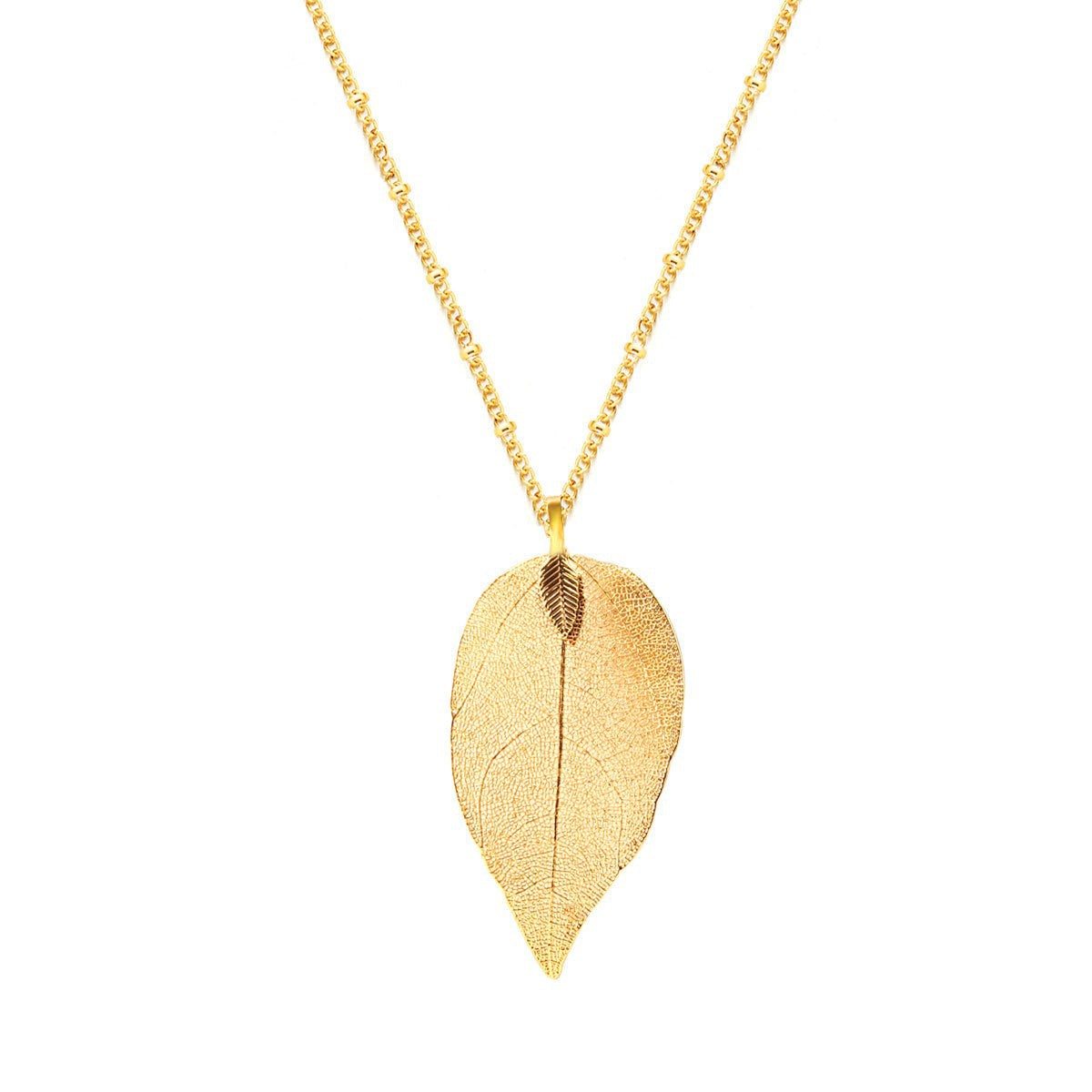 Minimalist Individualistic Plated Alloy Leaf Necklace for Women