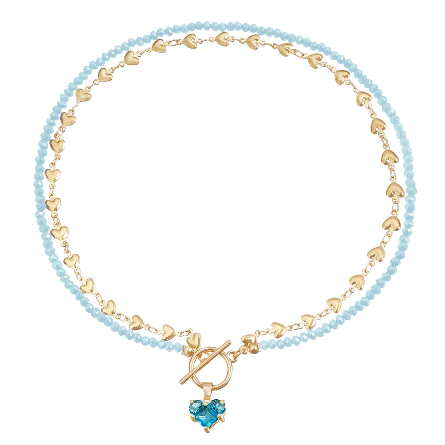 Creative Heart-Shaped Alloy Pendant Necklace with Rhinestone Inlay, Plated Finish, Clavicle Chain with OT Clasp for Women