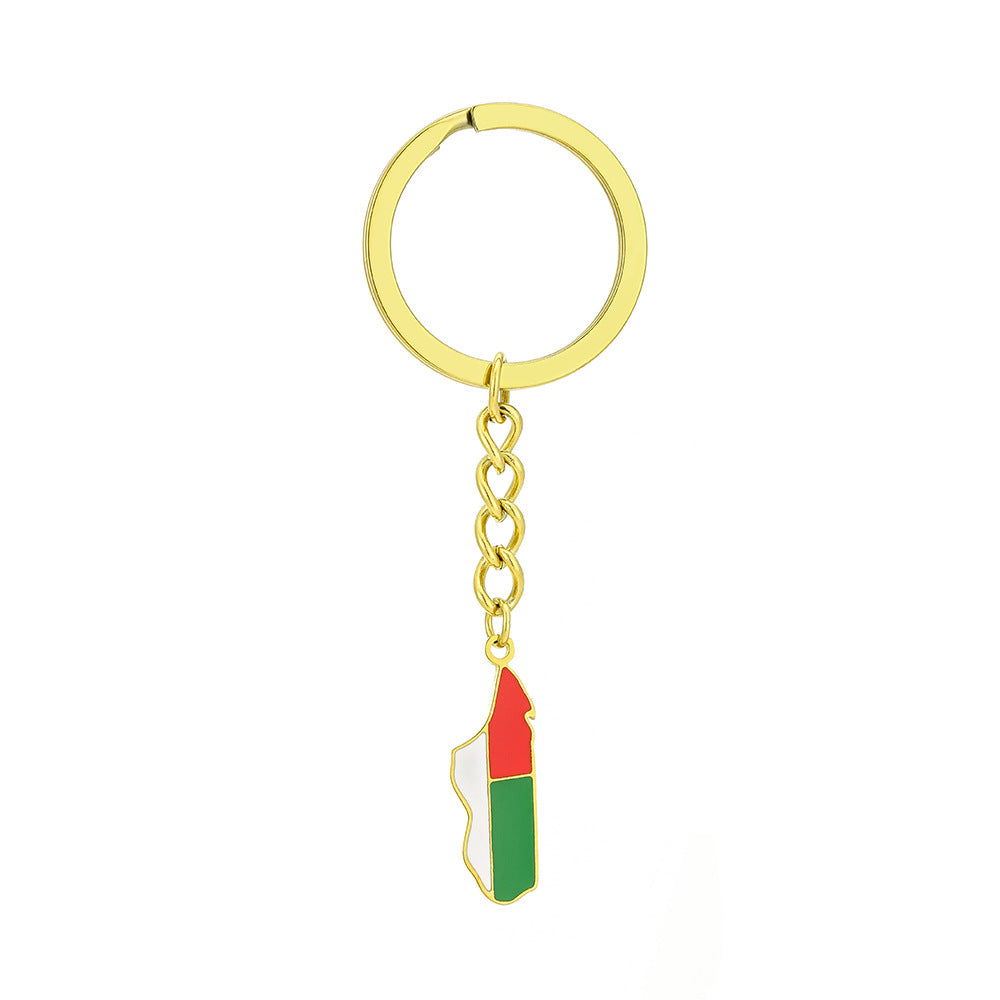 Colgante Llavero de Esmalte de Acero Inoxidable Estilo Étnico Vintage con Diseño Inspirado en Madagascar