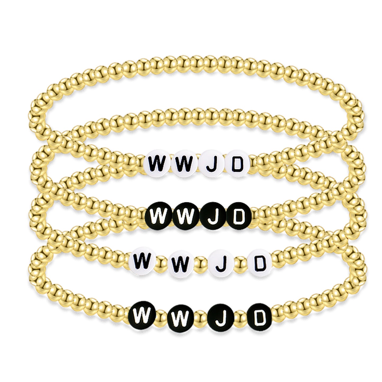 Minimalist Letter Acrylic Beaded Bracelet Set Unisex