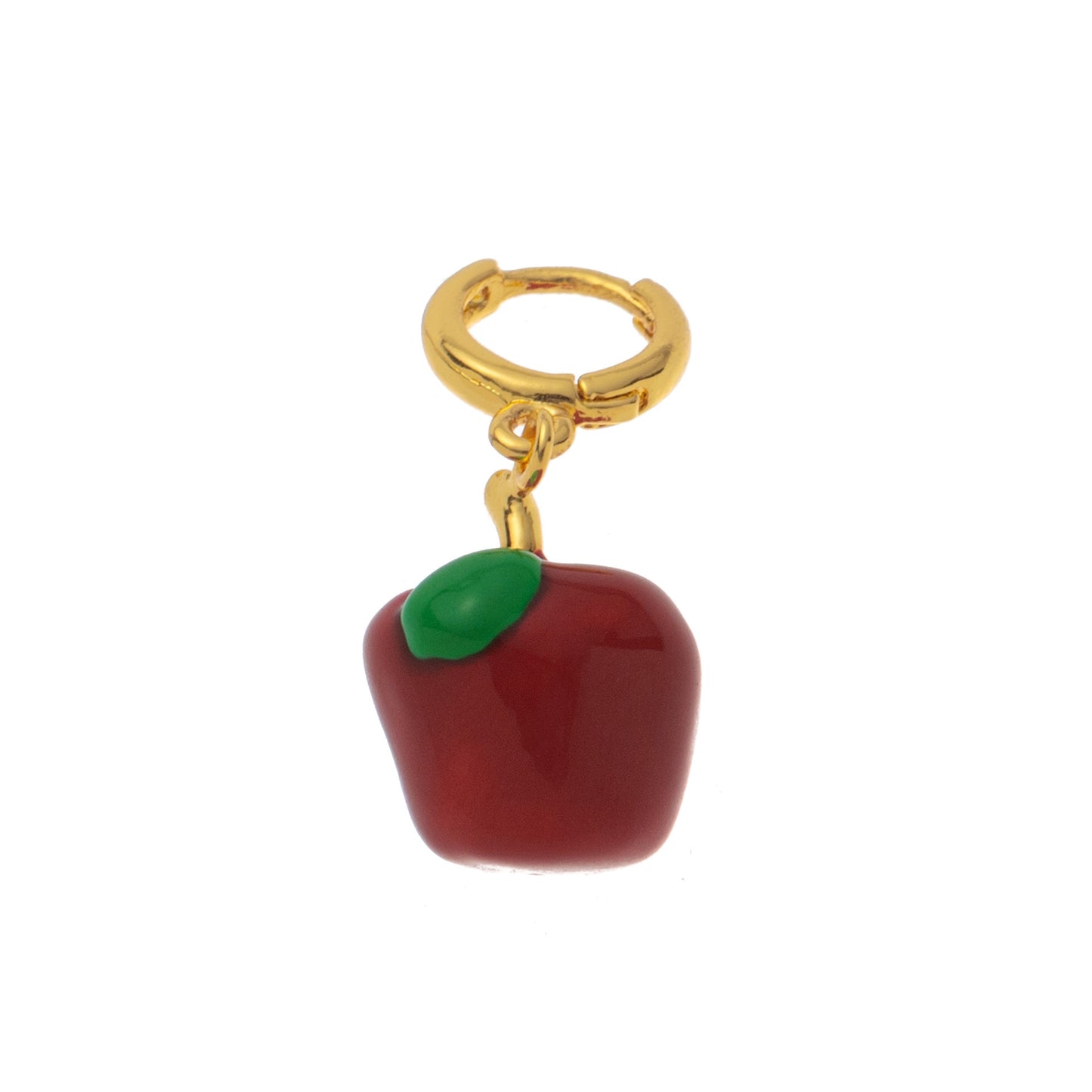 Colorful Fruit Apple Strawberry Pearl Bow Plated Brass Charm Bar