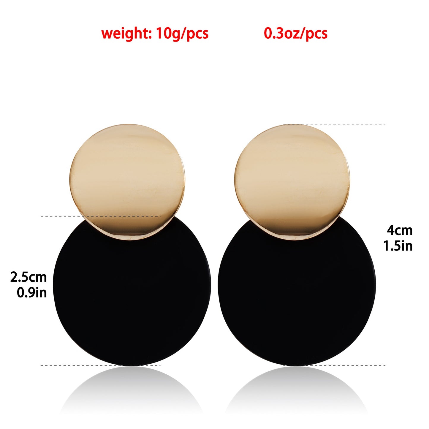 Geometric Minimalist Metal Stud Earrings with Enamel Finish for Women