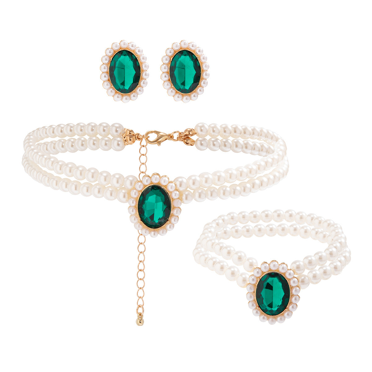 Collana girocollo vintage in resina geometrica in stile francese con pendente in lega e catena di perline per donne