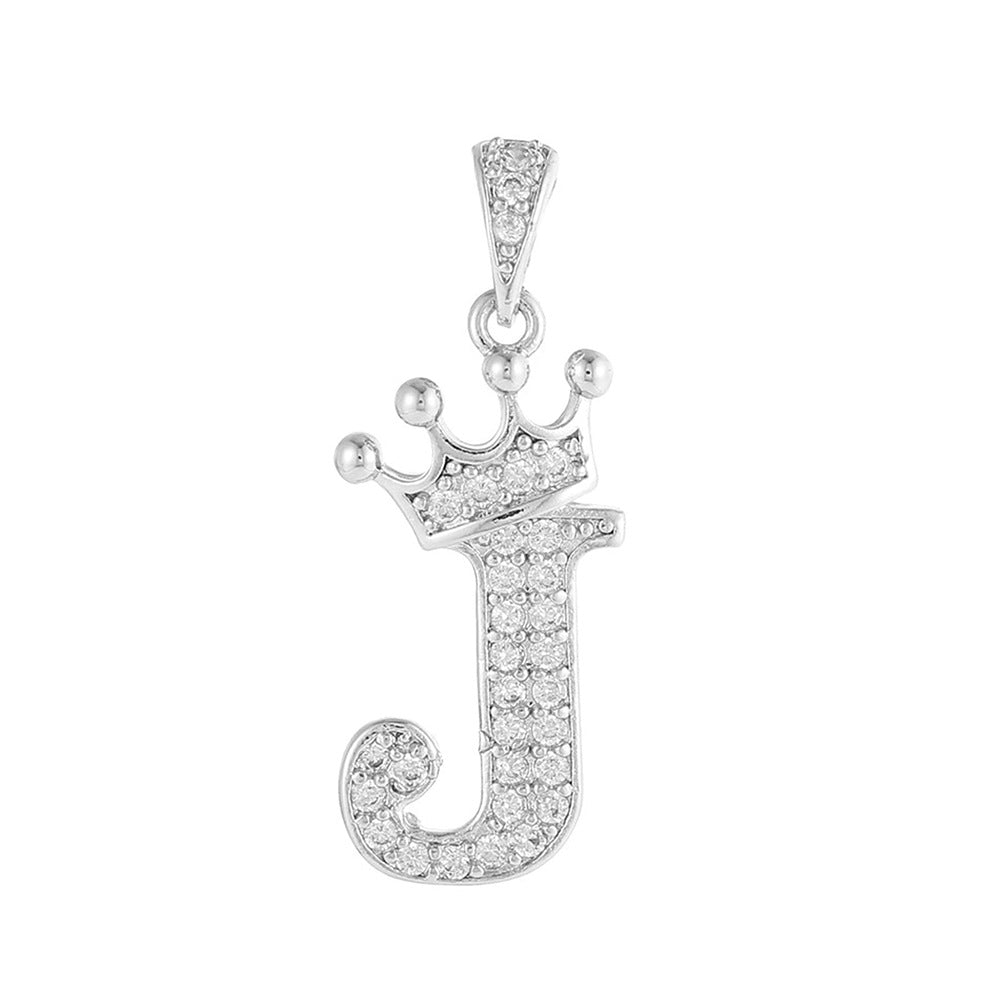 Silver Plated Brass Cubic Zirconia Inlaid Letter Charm Bar for DIY Necklace Bracelet