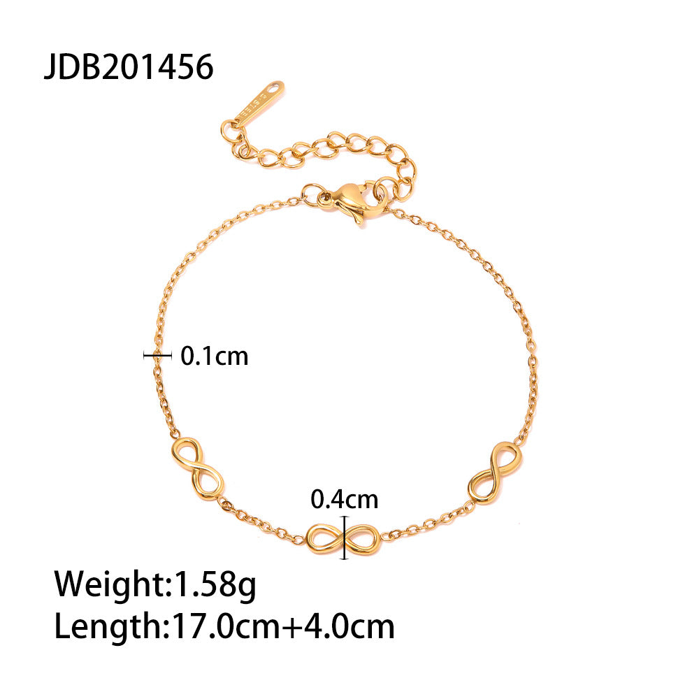 Bracciale minimalist a U in acciaio inossidabile con strass e perle placcate, catena in metallo, gioielli alla moda da donna