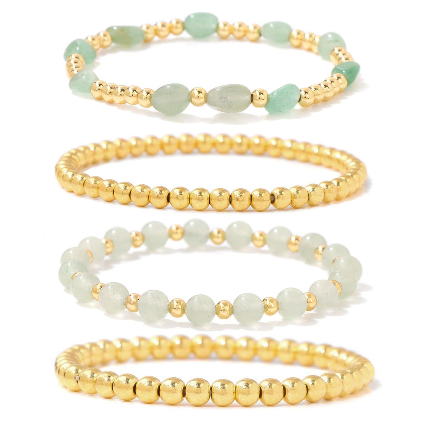 Geometric Natural Agate and Amethyst Beaded Bracelet for Women