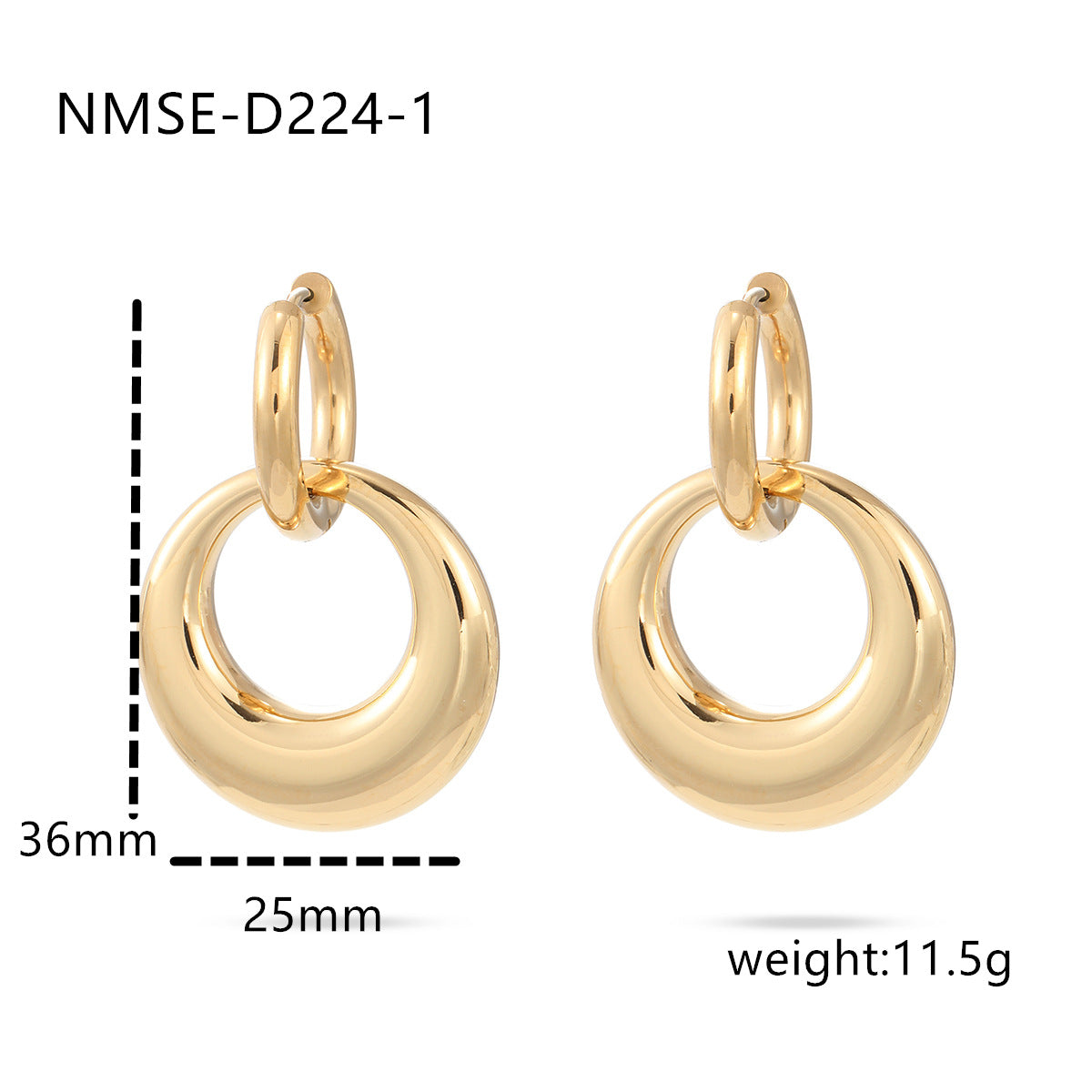 Pendientes de aro minimalistas geométricos de acero inoxidable con chapado en oro y plata para mujer
