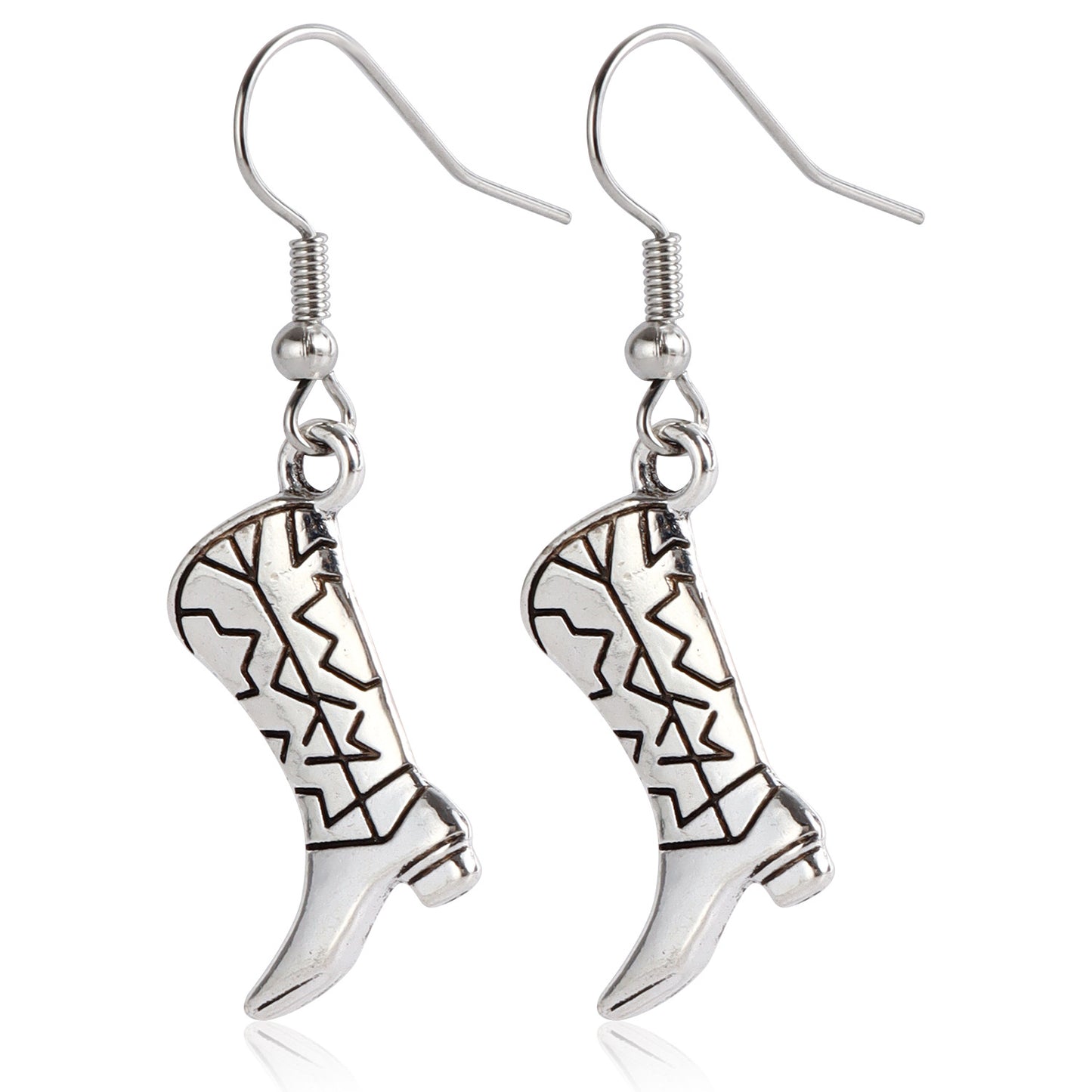 Pendientes de aro de metal geométricos estilo Punk Western con borlas y colgante de cactus para mujer