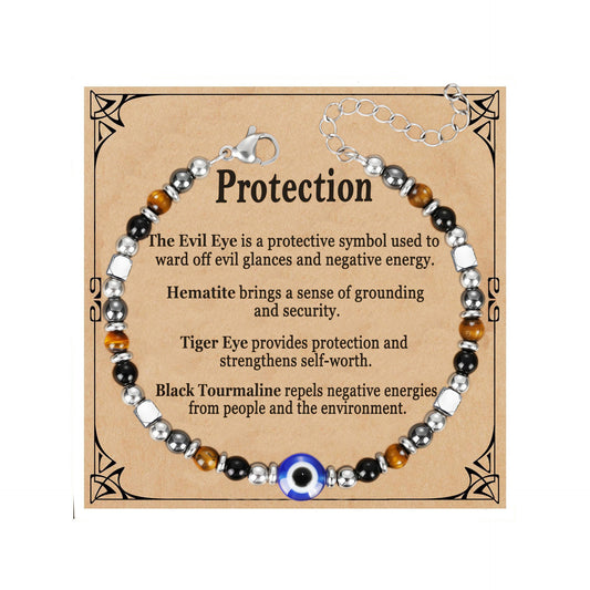 Minimalist Geometric Yellow Tiger Eye Beaded Bracelet for Women