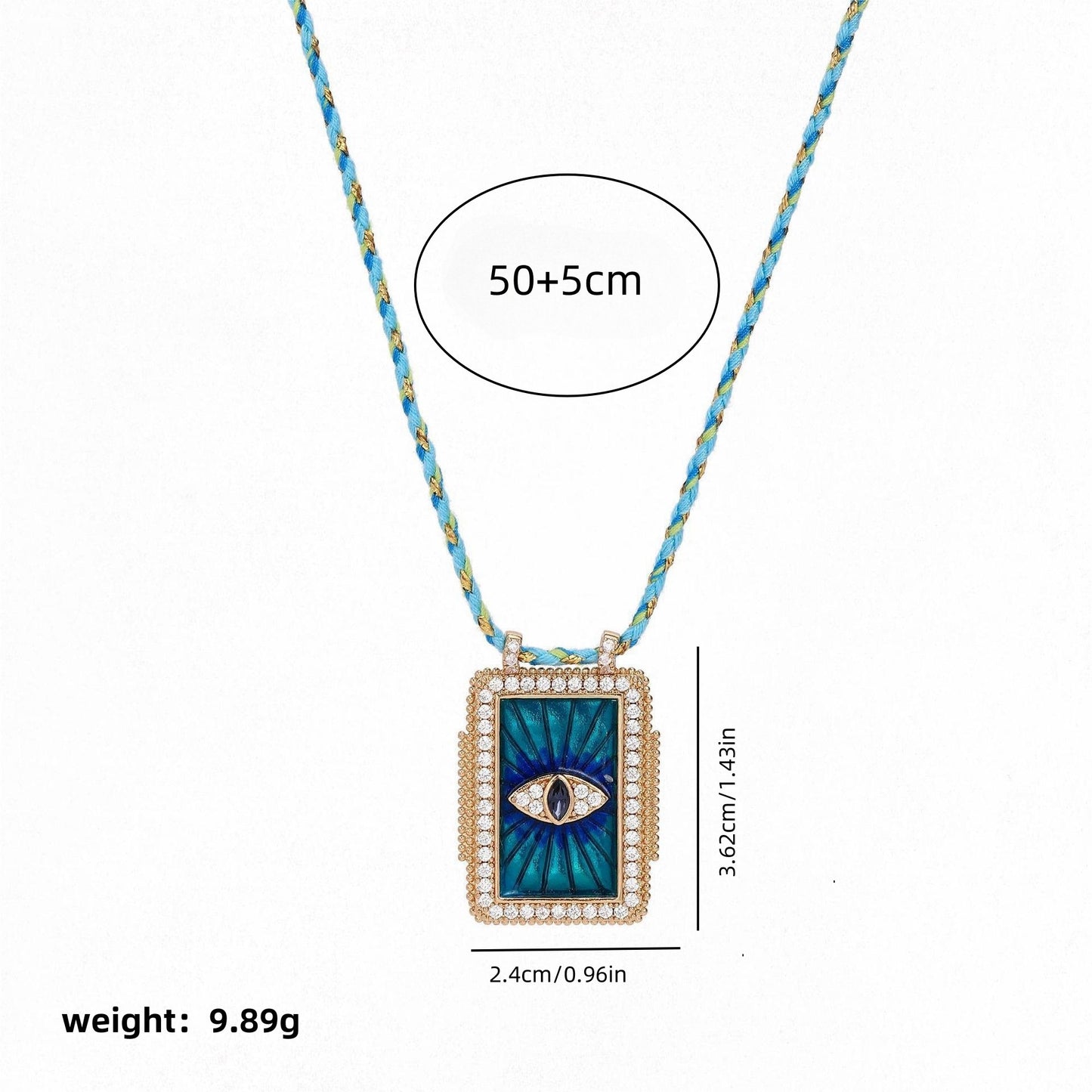 Collana con Ciondolo Tarocchi Bohemien Vintage con Motivi Sole Luna Stella e Cuore in Rame con Intarsio di Strass