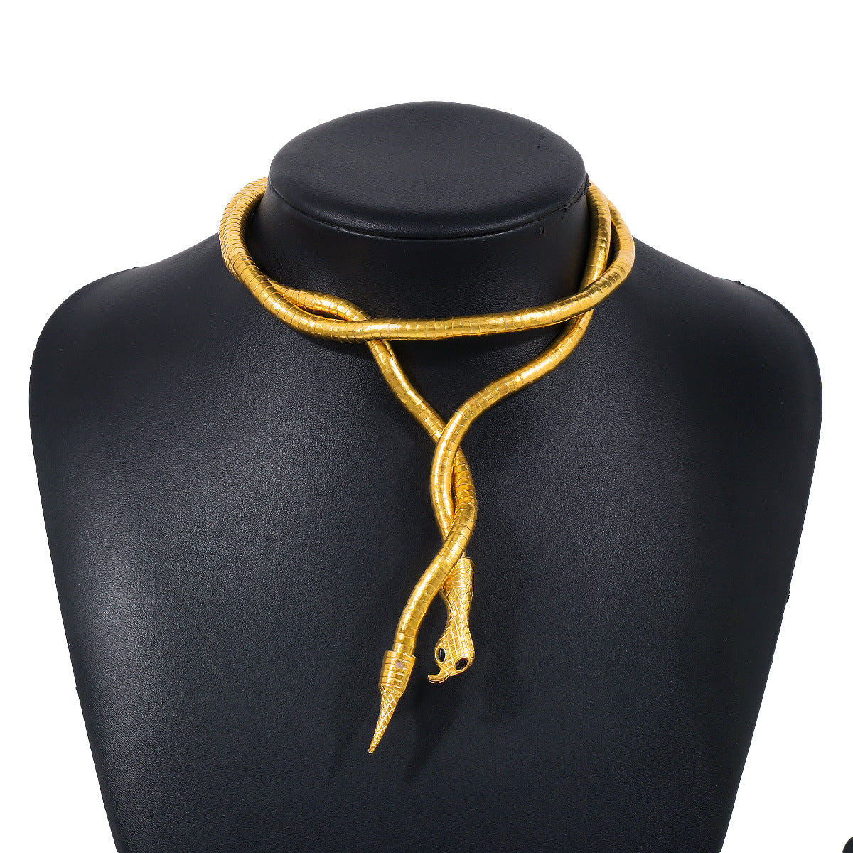 Gargantilla ajustable con diseño minimalista atrevido en forma de serpiente de hierro con acabado galvanizado para mujeres y hombres