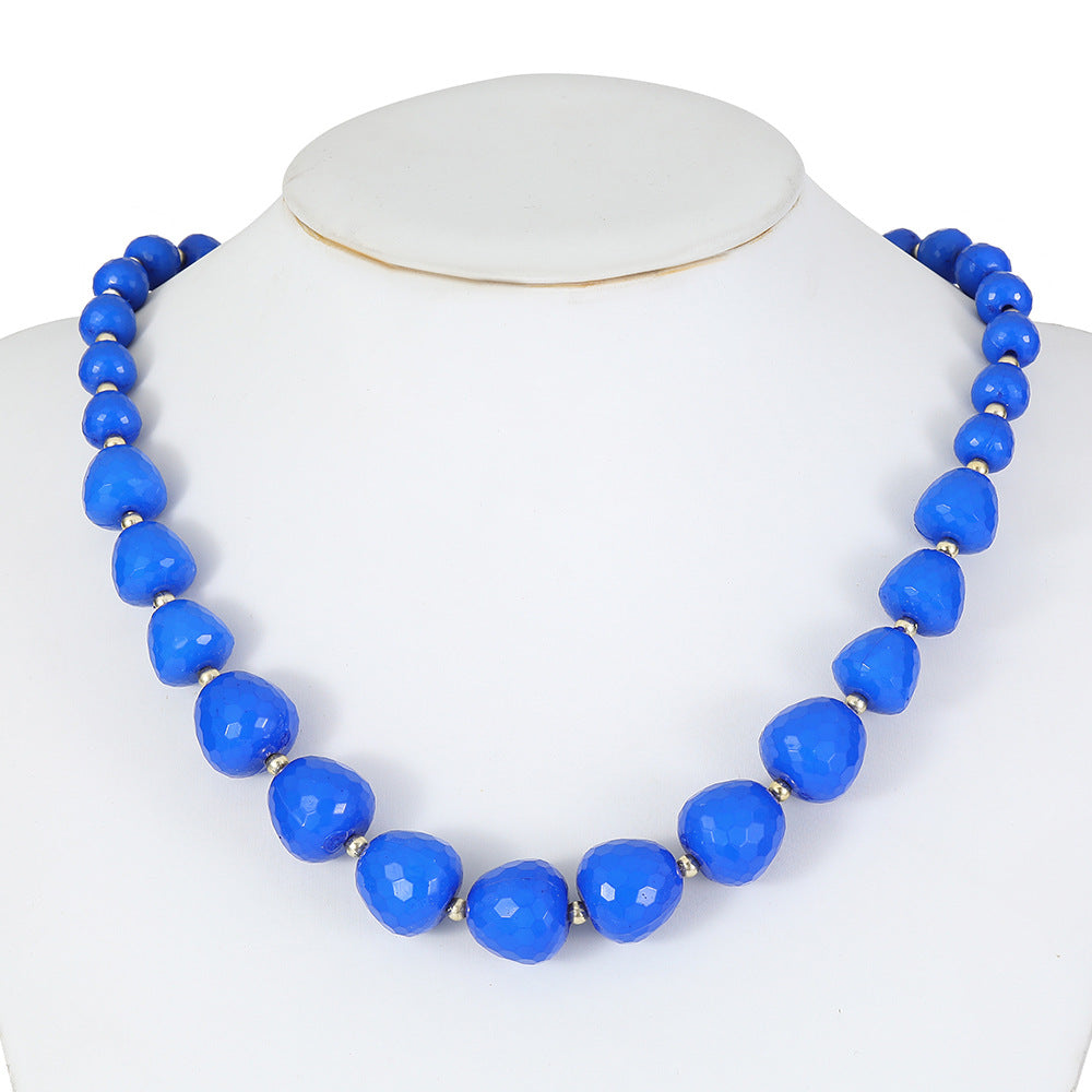 Retro Artistic Resin Necklace Set with Heart Teardrop and Bell Charms on O-Chain for Women