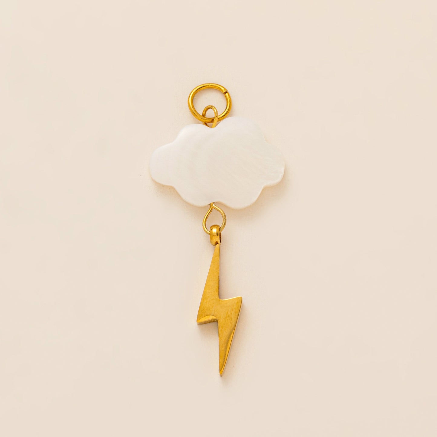 Vintage Geometric Cloud 18K Gold Plated Stainless Steel PVD Charm Bar