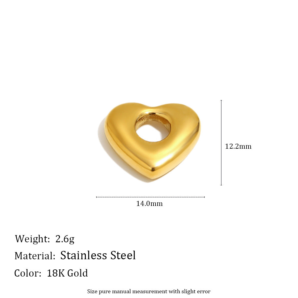 Charm de barra minimalista redondo geométrico hueco trenzado de acero inoxidable con chapado en oro PVD de 18 quilates