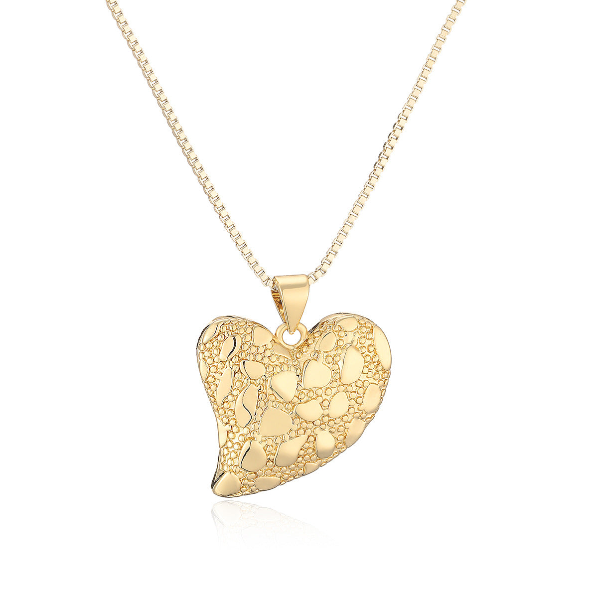 Minimalist 18K Gold Plated Brass Heart Butterfly Geometric Pendant Necklace for Women
